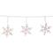 100 Clear Twinkling Snowflake Icicle Christmas Lights - 8.6 ft White Wire